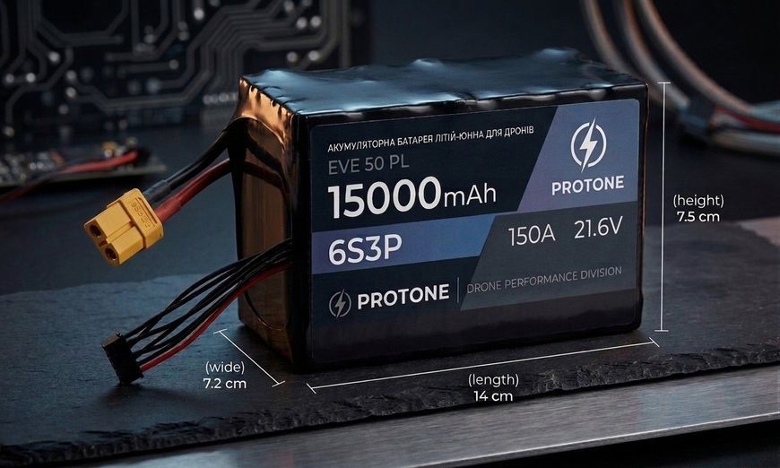 Акумулятор (6S 3P) - EVE 50 PL - 21.6 V 15000 mAh (150 A) для FPV дронів (21700) 1770068 фото